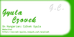 gyula czovek business card